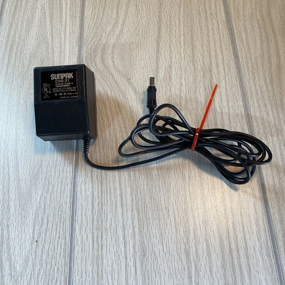 Sunpak AC/DC Power Adapter Chg-21 Plug-In Class 2 Transformer Made in Japan Used